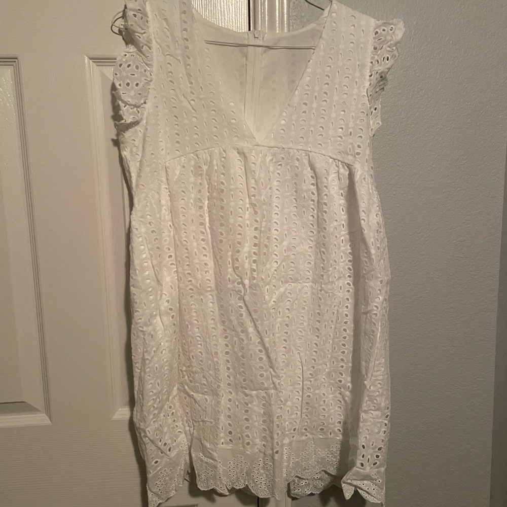 White floral dress with built in shorts